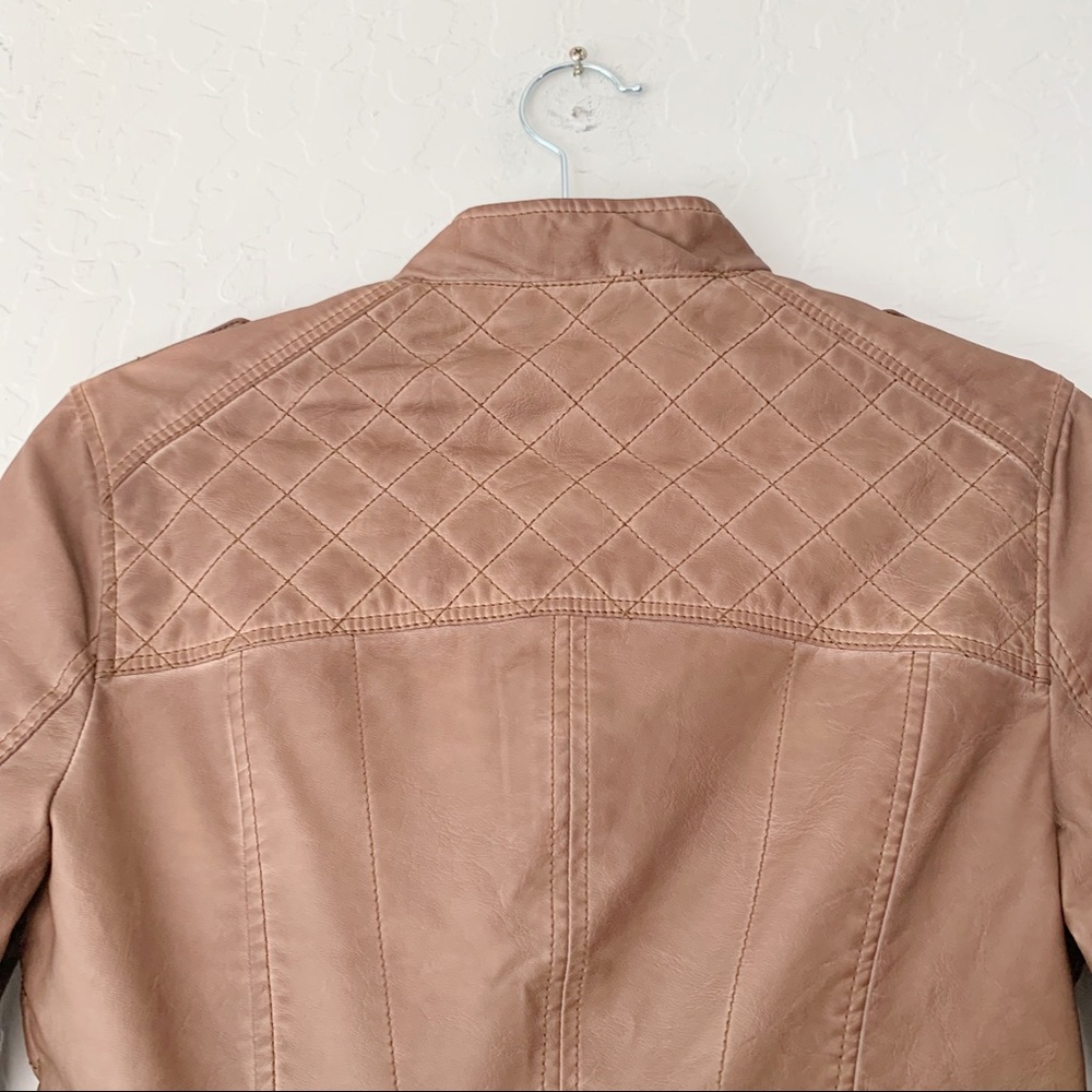 Anthropologie Hei Hei Vegan Leather Bomber Moto Jacket XXSmall - Picture 9 of 16